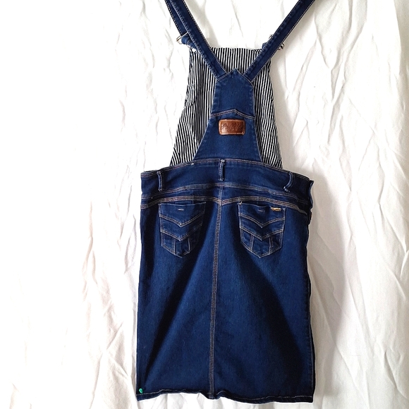 3/$20-Denim Midi Overall Skirt W. Suspenders And Faux Diamond Trim, 6, NWOT - Picture 8 of 12